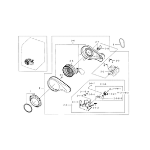 Motor Diagram and Parts List for DV331AEW XAA-01 Samsung Dryer