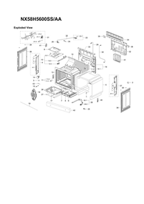 Main Assembly Diagram and Parts List for NX58H5600SS AA-02 Samsung Range