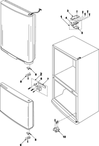 Hinges Diagram and Parts List for RB1855BB XAA Samsung Refrigerator