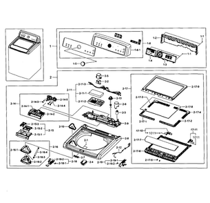 Top Assy Diagram and Parts List for WA5451ANP XAA-0002 Samsung Washer