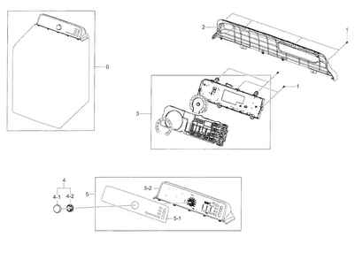 Control Panel Diagram and Parts List for DV48H7400EW A2-0000 Samsung Dryer