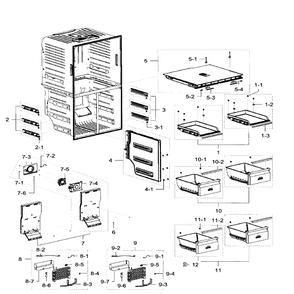 Freezer Diagram and Parts List for RF32FMQDBSR AA-06 Samsung Refrigerator