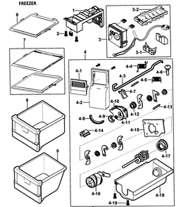 Part Location Diagram of DA97-03230B Samsung Assembly SHELF FRE-MID;A-TOP
