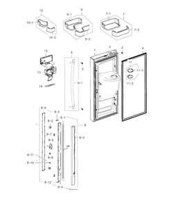 Part Location Diagram of DA64-04014B Samsung Bar Handle