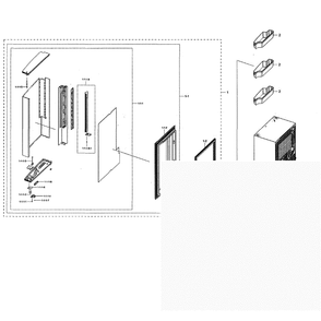 Right Freezer Door Diagram and Parts List for RF22N9781SG AA-00 Samsung Refrigerator