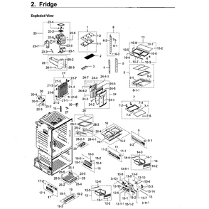Fridge Diagram and Parts List for RF23HCEDBWW AA-11 Samsung Refrigerator