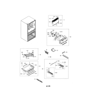 Freezer Diagram and Parts List for RF28HMEDBSG AA-02 Samsung Refrigerator