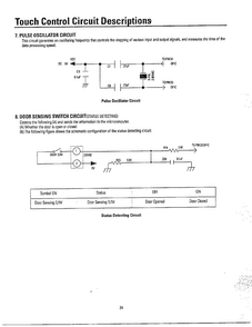 Touch Control Circuit Descriptions Page 7 Diagram and Parts List for MW3580T XAA Samsung Microwave