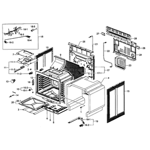 Cavity Assembly Diagram and Parts List for NX58F5500SS AA-00 Samsung Range