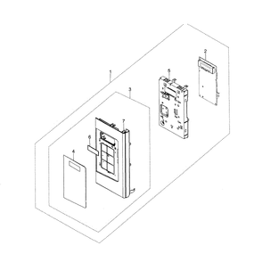 Control Panel Diagram and Parts List for SMH1611W XAA-0000 Samsung Microwave