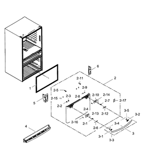 Freezer Door Diagram and Parts List for RF28JBEDBSG AA-01 Samsung Refrigerator