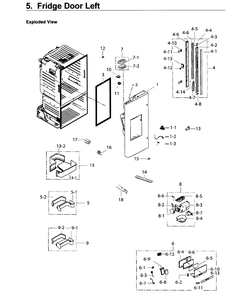 Fridge Door L Diagram and Parts List for RF26J7500BC AA-0002 Samsung Refrigerator
