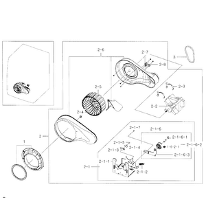 Motor Diagram and Parts List for DV331AER XAA-0000 Samsung Dryer