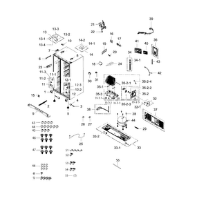 Cabinet Diagram and Parts List for RS25H5111SR AA-0000 Samsung Refrigerator