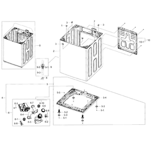 Frame Diagram and Parts List for WA40J3000AW A2-0001 Samsung Washer