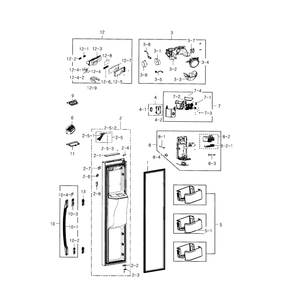 Freezer Door Diagram and Parts List for RS22HDHPNWW AA-0000 Samsung Refrigerator
