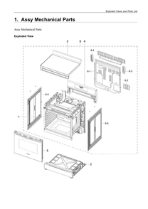 Mechanical Parts Assembly Diagram and Parts List for NE63A6311SS AA-00 Samsung Range