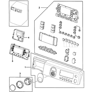 Control Panel Diagram and Parts List for WF448AAP XAA-0008 Samsung Washer