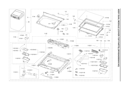 Part Location Diagram of DC61-04329B Samsung HOUSING RINSE-UP;FLEX WASH,PP+TD30%,T2,H