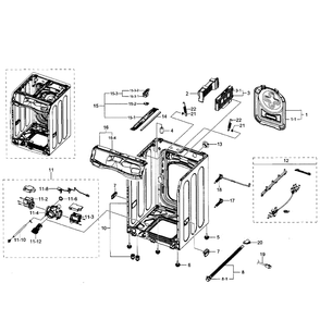 Frame Diagram and Parts List for WF511ABR XAA-04 Samsung Washer