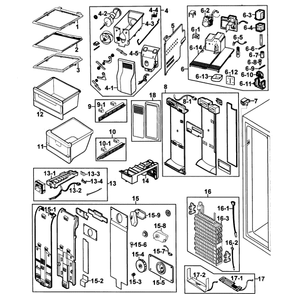 Freezer Diagram and Parts List for RS269LARS XAA-0000 Samsung Refrigerator