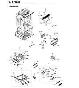 Freezer Diagram and Parts List for RF23HCEDBSR AA-0011 Samsung Refrigerator