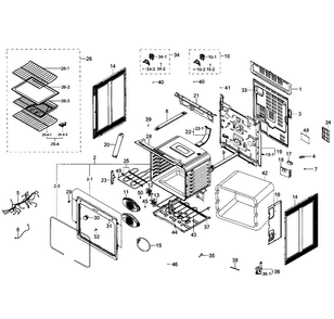 Part Location Diagram of DG96-00110E Samsung Range Convection Fan Motor Assembly