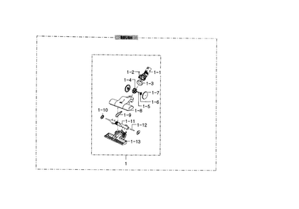 Brush 1 Diagram and Parts List for VC12F70PRJF AA Samsung Canister Vacuum