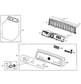 Control Panel Diagram and Parts List for DV484ETHASU A1-0001 Samsung Dryer