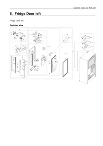 Left Refrigerator Door Parts Diagram and Parts List for RF28N9780SG AA-07 Samsung Refrigerator