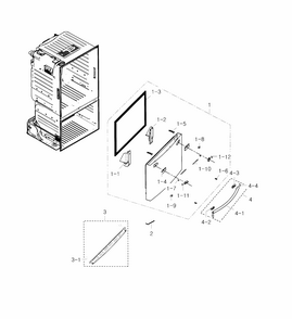 Freezer Door Diagram and Parts List for RF28HFEDBBC AA-0002 Samsung Refrigerator