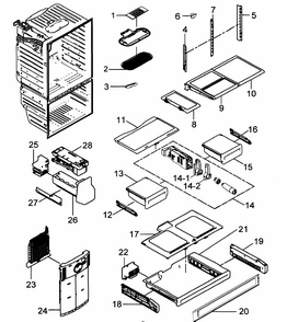 Refrigerator Diagram and Parts List for RFG298HDBP XAA-0000 Samsung Refrigerator