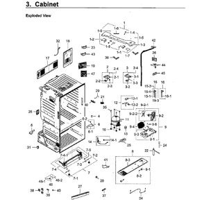 Cabinet Diagram and Parts List for RF23HCEDBWW AA-12 Samsung Refrigerator