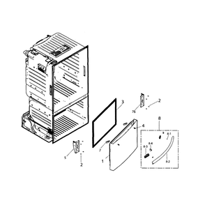 Freezer Door Diagram and Parts List for RF220NCTASR AA-01 Samsung Refrigerator