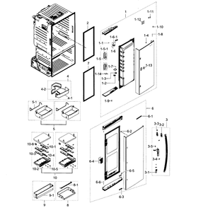 Fridge Door R Diagram and Parts List for RF28HDEDBSR AA-07 Samsung Refrigerator