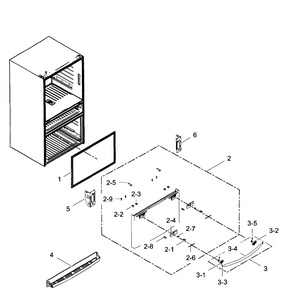 Freezer Door Diagram and Parts List for RF28HMEDBSR AA-0009 Samsung Refrigerator