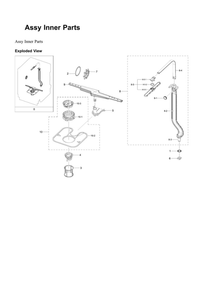 Inner Parts Assembly Diagram and Parts List for DW80B7070UG AA-00 Samsung Dishwasher