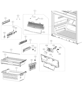 Freezer Parts Diagram and Parts List for RF4287HAWP XAA-00 Samsung Refrigerator