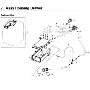 Housing-Drawer Diagram and Parts List for WF50K7500AW A2-11 Samsung Washer