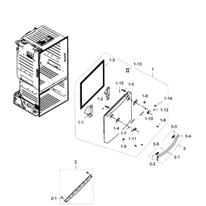 Part Location Diagram of DA82-02161H Samsung Packing Door Assembly