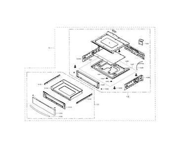 Drawer Assy Diagram and Parts List for NE58H9950WS AA-0001 Samsung Range