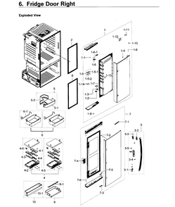 Fridge Door R Diagram and Parts List for RF28HDEDPWW AA-0007 Samsung Refrigerator