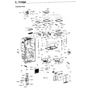 Fridge Diagram and Parts List for RF22K9581SG AA-02 Samsung Refrigerator