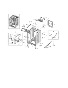 Frame & Cover Diagram and Parts List for WF461ABP XAA-0002 Samsung Washer
