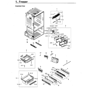 Part Location Diagram of DA97-10594C Samsung Rail Assembly (Left)