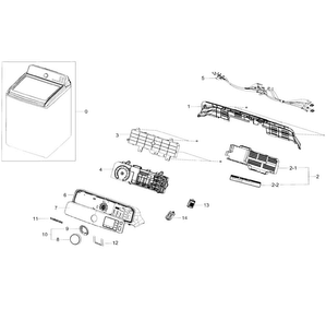 Control Panel Diagram and Parts List for WA48H7400AP A2-0002 Samsung Washer