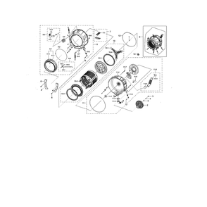 Tub And Drum Diagram and Parts List for WF338AAW XAA-01 Samsung Washer