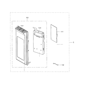 Control Panel Diagram and Parts List for ME20H705MSS AA-01 Samsung Microwave Oven Combo