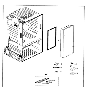 Right Door Diagram and Parts List for RF26HFENDWW AA-0000 Samsung Refrigerator