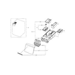 Drawer Diagram and Parts List for WF395BTPARA A1-0000 Samsung Washer